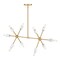 Designers Fountain Star Dust 60 Watt 10-Light Brushed Gold Mid-Century Modern Island Light with Natural Marble Accents D304C-IS-BG - alternate 4